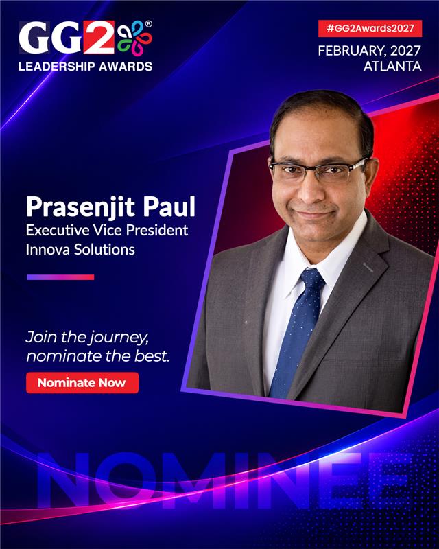 GG2_Awards_'s tweet photo. Prasenjit Paul, Executive Vice President at Innova Solutions, as one of the nominees of the GG2 Leadership Awards 2027.

Join the journey and nominate the best for the GG2 Leadership Awards 2027.
Nominate now : https://t.co/nyyw3WJqaM

@innovasolutions 

#GG2Awards2027 https://t.co/giQIUW6D3Q