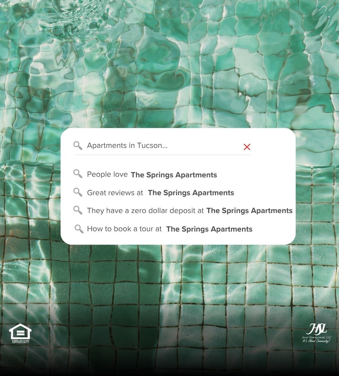 HSLTheSprings's tweet photo. What are you searching for?

✨ Great reviews
🏡 A place you’ll love coming home to
💰 $0 Deposit Option
📍 The Springs Apartments

📲 Message us today to learn more or schedule a tour!

HSL Asset Management, LLC.
[Equal Housing Opportunity] https://t.co/fmyAEnOxqC