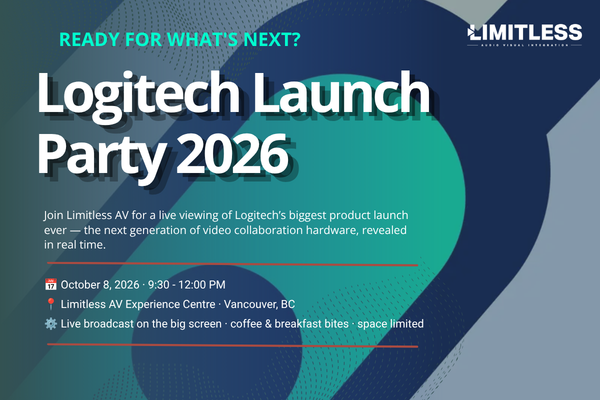 LimitlessAV's tweet photo. @LogitechBiz is unveiling its next generation of video collaboration hardware, and we are watching it live together.

Join us on October 8 for a morning built around what is coming next for your meeting rooms.

Reserve your seat here:
👉https://t.co/KDHxToMuoA

#Logitech #ProAV https://t.co/NZ3Dj7yXd3