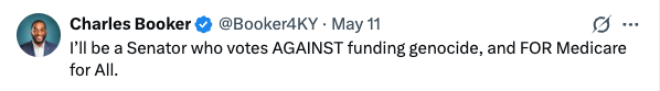 officialleighme's tweet photo. @TeamBookerHQ @Booker4KY @barrforsenate Do you believe in abolishing ICE? Do you believe in Medicare for All? It's not on your website now. What's going on. https://t.co/GegLJUHzmA