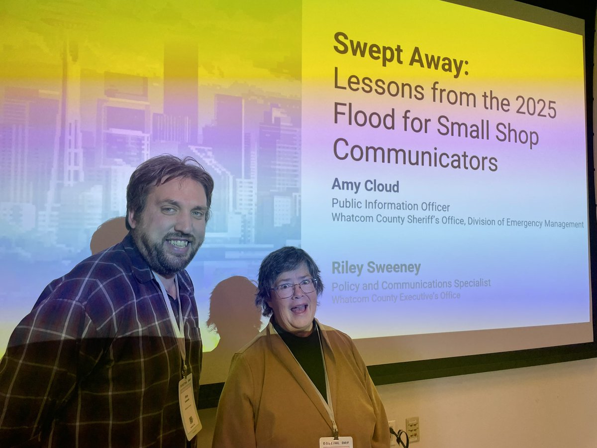 rileysweeney's tweet photo. Representing @Whatcomctygov at #DigitalDay in Seattle talking about our work during the 2025 floods. https://t.co/Ok4sYRkGSG