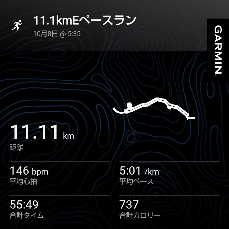 run421953's tweet photo. 11.1kmEペースラン

先日の体育祭のダメージが大きくて整骨院に行ったらハムストリングスやふくらはぎがパンパン💣️

ダッシュ系は危ないからやめとけとアドバイス📝

今朝もまだダメージが残っているからダッシュ系はやめたけど、ペースをEペースの上限近くまでアップ🆙

無理せずにやってばくだん👍 https://t.co/6hBldzHljd