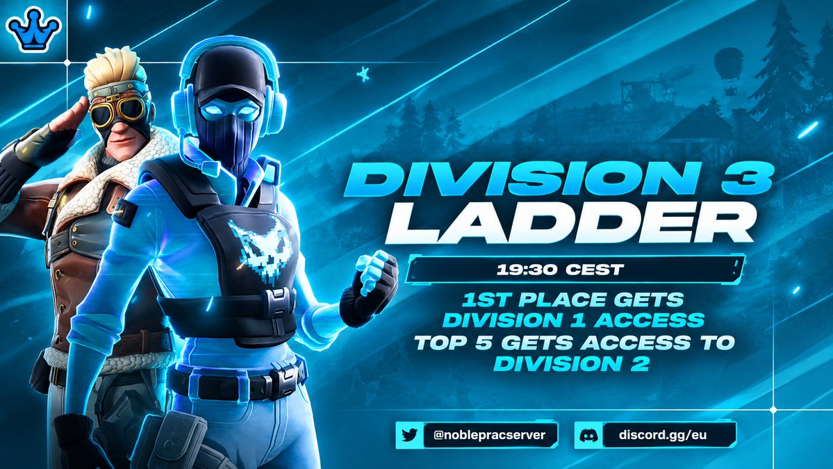 NoblePracInvite's tweet photo. We are hosting a Trio Ladder in Division 3 today!

Tag your trio below and tell us where you're dropping.

100 likes 1 hour before the session starts for Div 3 invites. https://t.co/Em6lw12Xt7