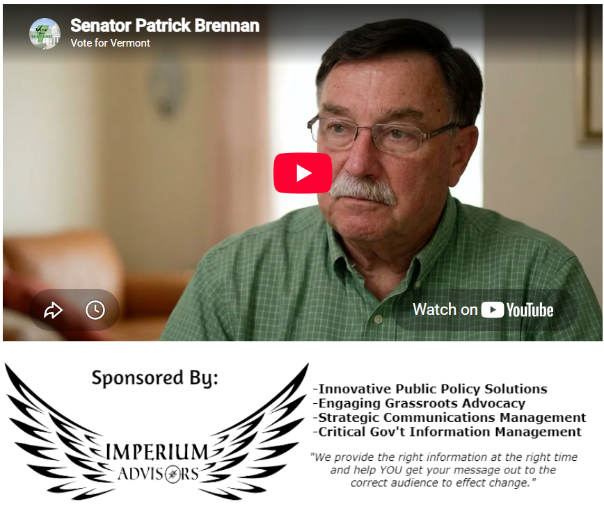 CampaignForVT's tweet photo. This week on Vote for Vermont, Pat interviews Senator Pat Brennan, covering his political background, transportation and appropriations roles, education and healthcare challenges, housing and permitting reforms, climate resiliency, and budgeting concerns.

https://t.co/rlBIxKrmSF https://t.co/Ra5ItAfmsh