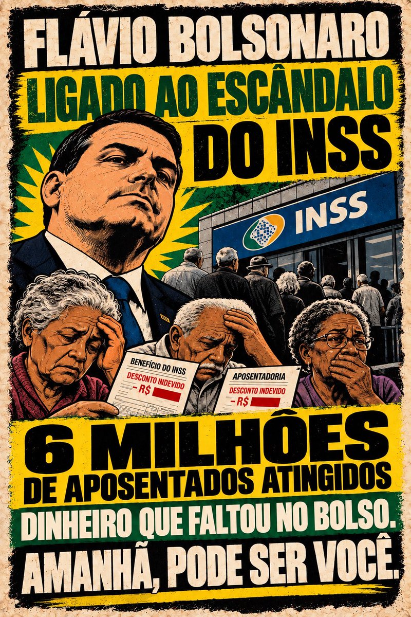sujuacervo's tweet photo. 🚨 VERGONHA NACIONAL 🚨

Flávio Bolsonaro é o inimigo declarado de quem depende do SUS, do INSS, do LOAS e da Farmácia Popular.
Enquanto o povo se mata em fila, perde remédio e tem o benefício cortado, ele está do outro lado: do lado de quem fode o aposentado, o idoso e a pessoa com deficiência.
Isso não é política. É ataque direto aos mais pobres.
Quem precisa de saúde pública é quem mais se fode com ele.
Não vote em quem quer te deixar sem remédio e sem direito.

PATRIOTAS PELO BRASIL
#FandomsComLula