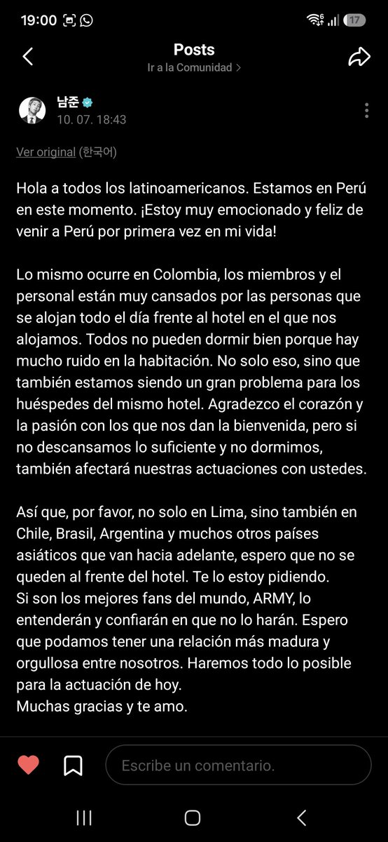 isa_wifi's tweet photo. Si queremos q disfruten nuestros países, comida y q puedan ver algo de nuestra cultura mantengamos las distancias. La emoción es grande y todo pero hay q respetar y dejar q estén tranquilos y logren descansar en medio de la gira
#BTSinChile
#BTSCHILE
#BTS_WORLDTOUR_ARİRANG_CHILE https://t.co/cUafU8ax5q