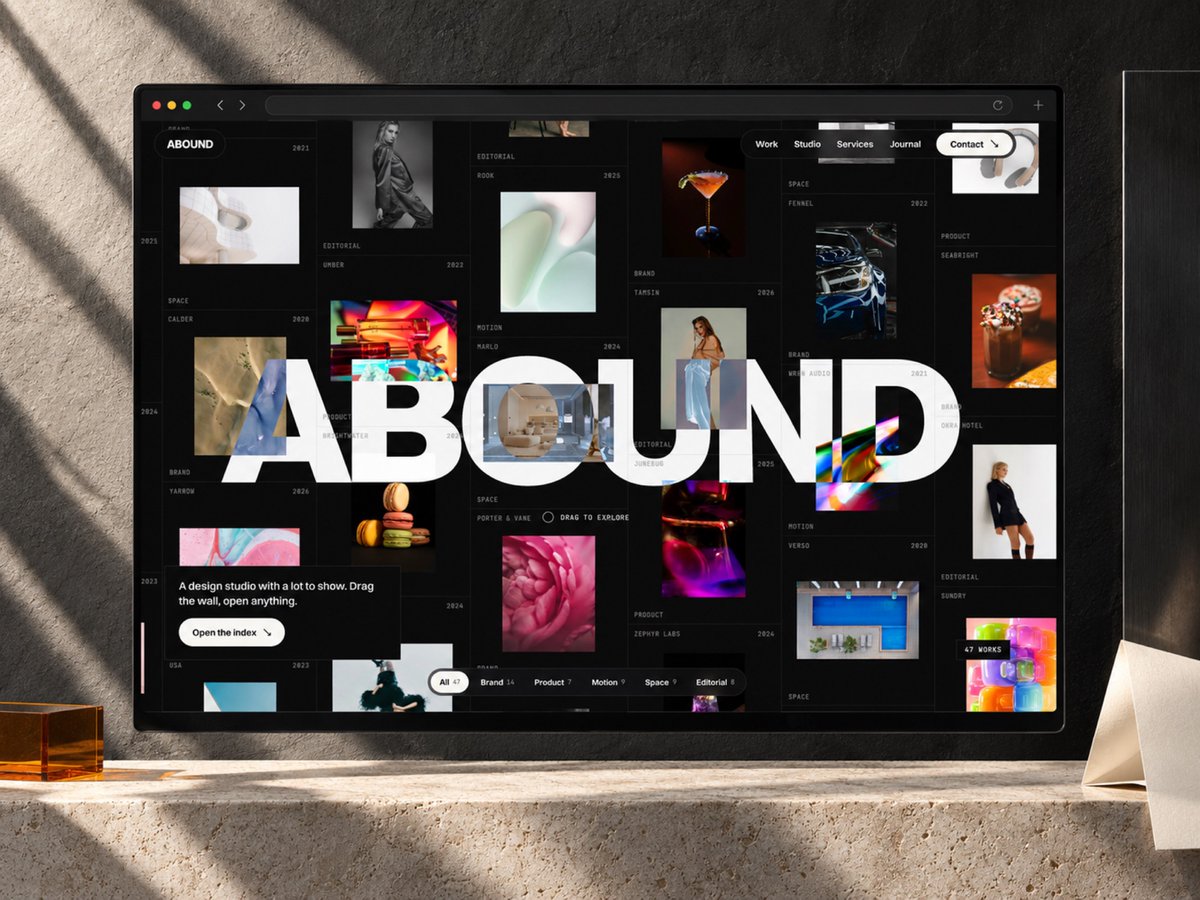 JohnNicholsonIO's tweet photo. ABOUND, my Framer template for design studios.

A draggable wall of work, a filterable project index, and a studio page. Shown across three pages of the fictional studio demo.

https://t.co/ePj9SoLymW

#Framer #WebDesign https://t.co/ccTfSzpJTo