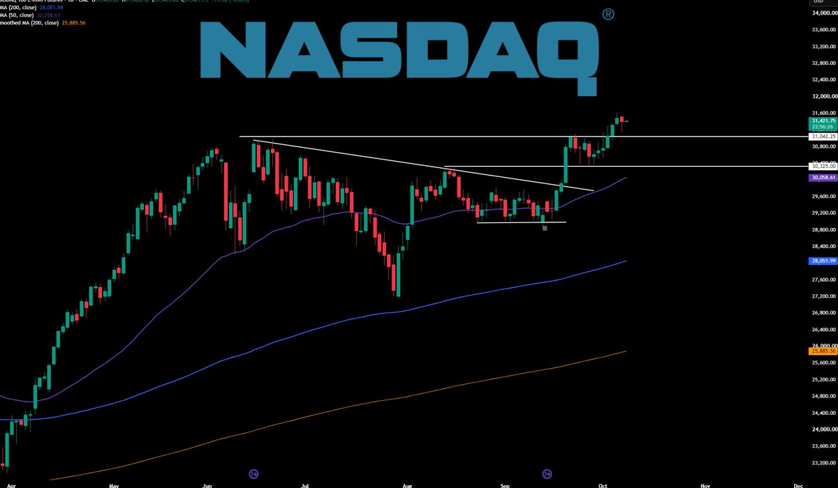 Brownmoose's tweet photo. Nasdaq been up only since July. 

This market doesn't give much entry , I have to spend like 50h per week finding them..

Lets keep the active hunt https://t.co/IvxY61lg0V
