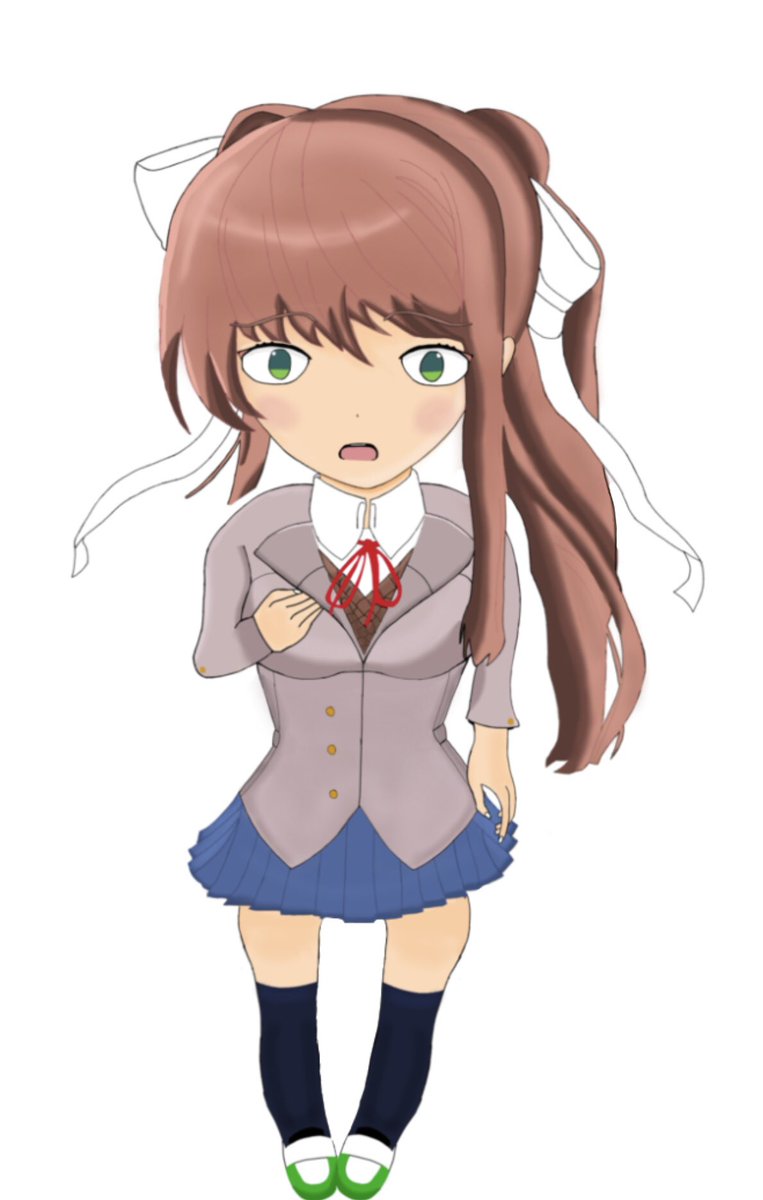 RPandax3z's tweet photo. Oh? A new member? (first time trying to draw a background :|) #DDLC #Monika https://t.co/j5vexE8fHW