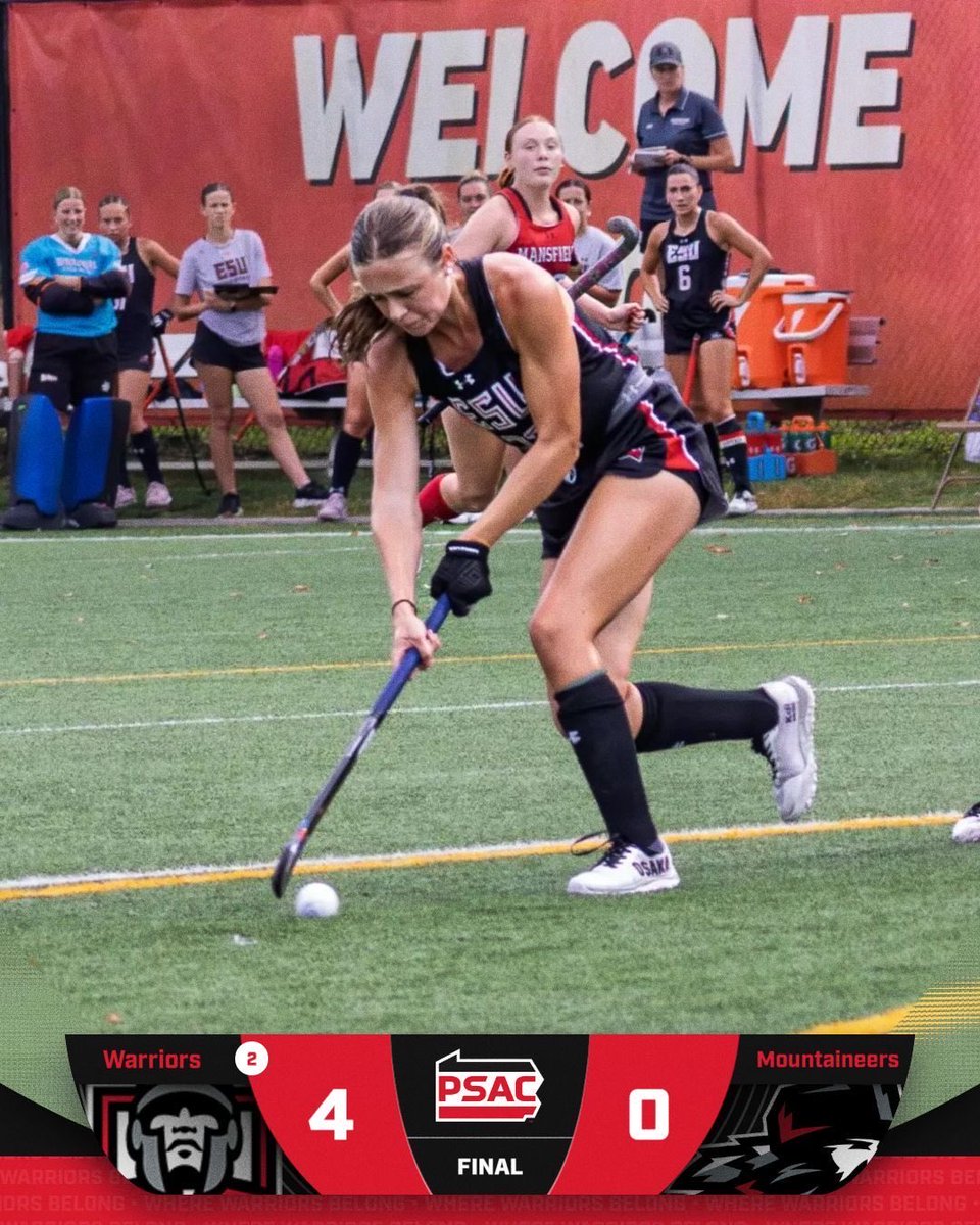 ESUWarriors's tweet photo. WARRIORS WIN!🔴⚔️

@esufieldhockey rolls past Mansfield with four different goal scorers in the 4-0 shutout victory!

⚔️Bandura: 1 Goal
⚔️McGrath: 1 Goal
⚔️Moline: 1 Goal
⚔️E. Dobrowolski: 1 Goal
⚔️Pope &amp; Vermeulen: Shutout | 2 Saves

#WhereWarriorsBelong https://t.co/nb8TxDr4wx