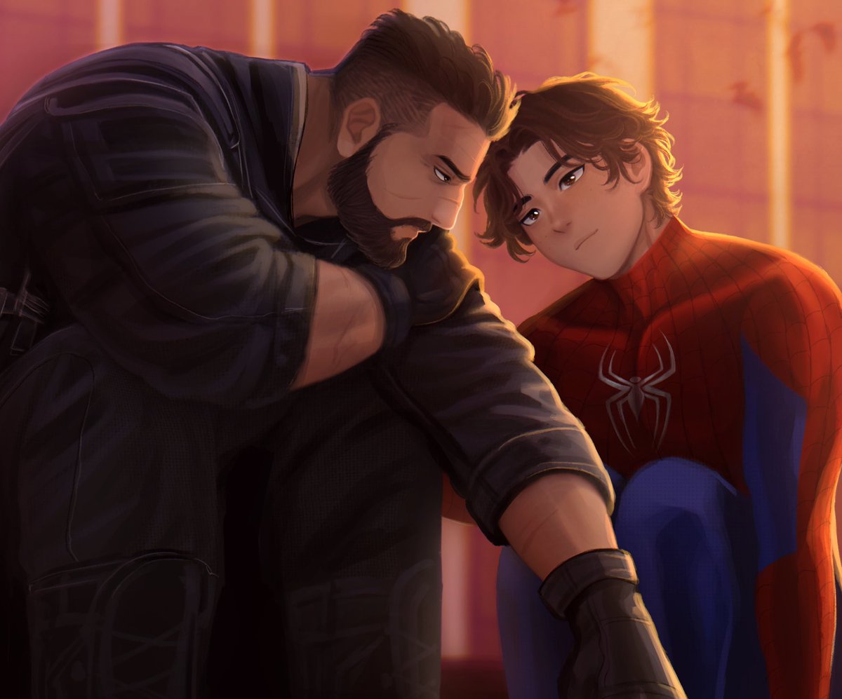 FreyaSlayerr's tweet photo. Rooftop cliche 🕷️💀 (a finished peterfrank piece that’s not a doodle? Yes) https://t.co/ZXvNNv82Dd