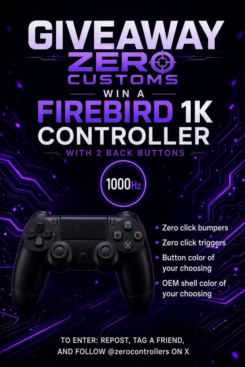 ZeroControllers's tweet photo. 🎉 GIVEAWAY TIME 🎉 
We are looking to give away ONE firebird by BZL as an introduction to the amazing platform before the Firebird A* release!

Rules: Follow ♥️, Repost 🔄, Tag a friend 🚶‍

Join our discord (link in bio) 💜 
Winner will be drawn on 10/12 https://t.co/fa6HJnWzCg