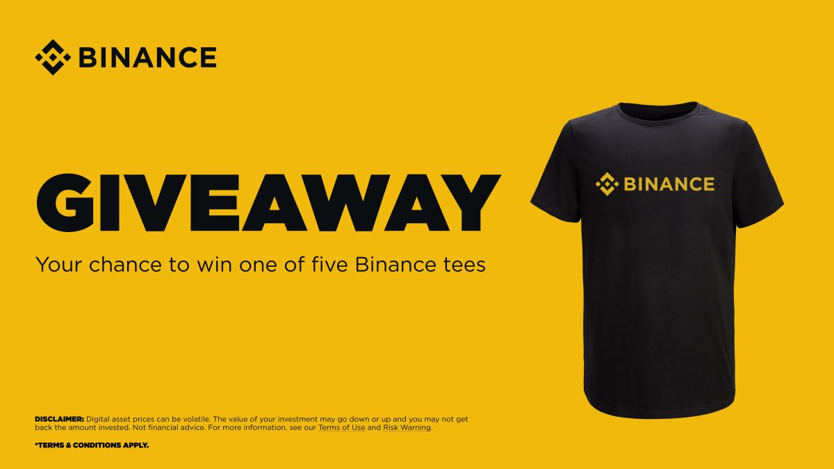 Binance_AUS's tweet photo. 👕 GIVEAWAY    

We're giving away five Binance tees to five winners in Australia.     

All you have to do to win is:  
- Like this post  
- Follow @Binance_AUS 
- Comment: where would you would wear your Binance tee, and your T-shirt size    

Best answers win 🏆  

Terms and conditions apply 👇