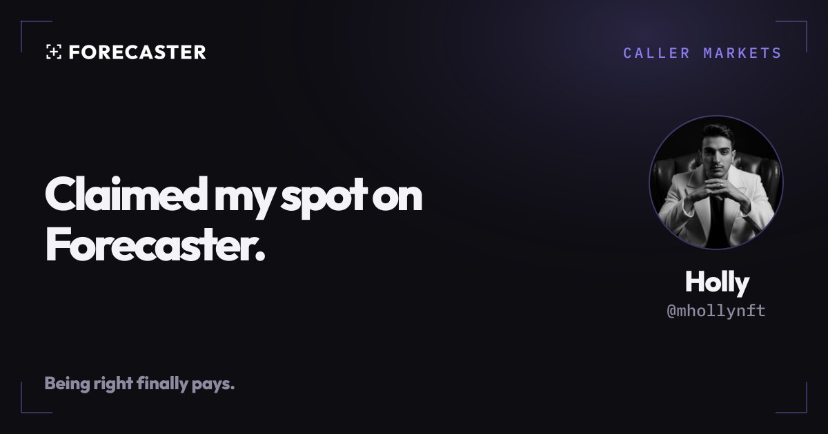 mhollynft's tweet photo. I'd appreciate it if you'd join this airdrop and vote for me so I can be included.
Claimed my spot on @forecaster_gg.
#nft
#airdrope
#CryptoGems https://t.co/BA7fZrDIDl