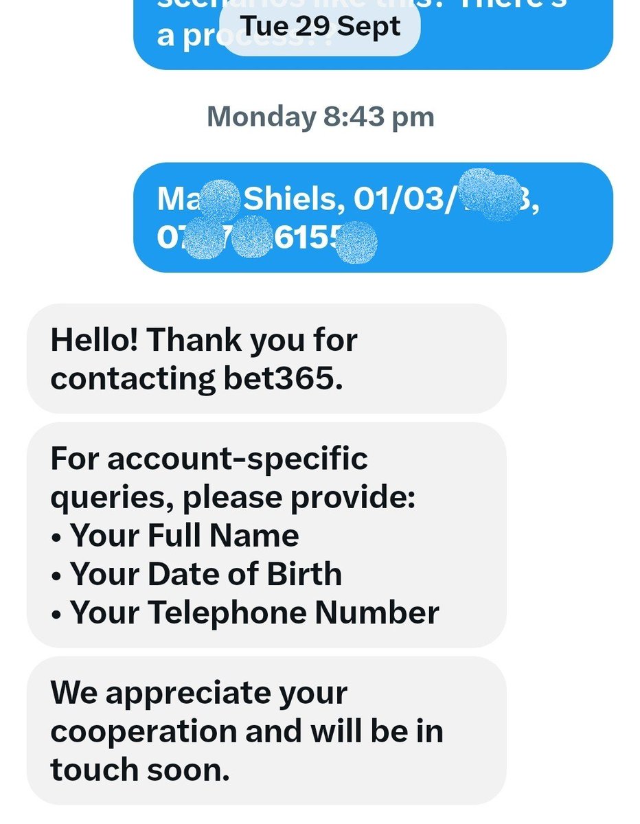 Mark_Shiels's tweet photo. For anyone unsure of botified Acc help in the realms of online betting is, this 'grab is of my info they ask for from the get-go, then the automation requiring that info immediately asks for it after! The term "customer" needs to go away, sadly @bet365 @bet365help https://t.co/f5lZRm3Hdh