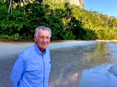 simongreening's tweet photo. Last night I watched the first ep of #PalinInThePhilippines on @channel5_tv as Michael travels 2500 miles across the archipelago. After Iraq, Nigeria &amp; Venezuela since 2022, the Python’s in Asia: first up a face-to-face with President Bongbong (fan of Michael’s fish slap)! 7/10 https://t.co/EIkZC3whCF