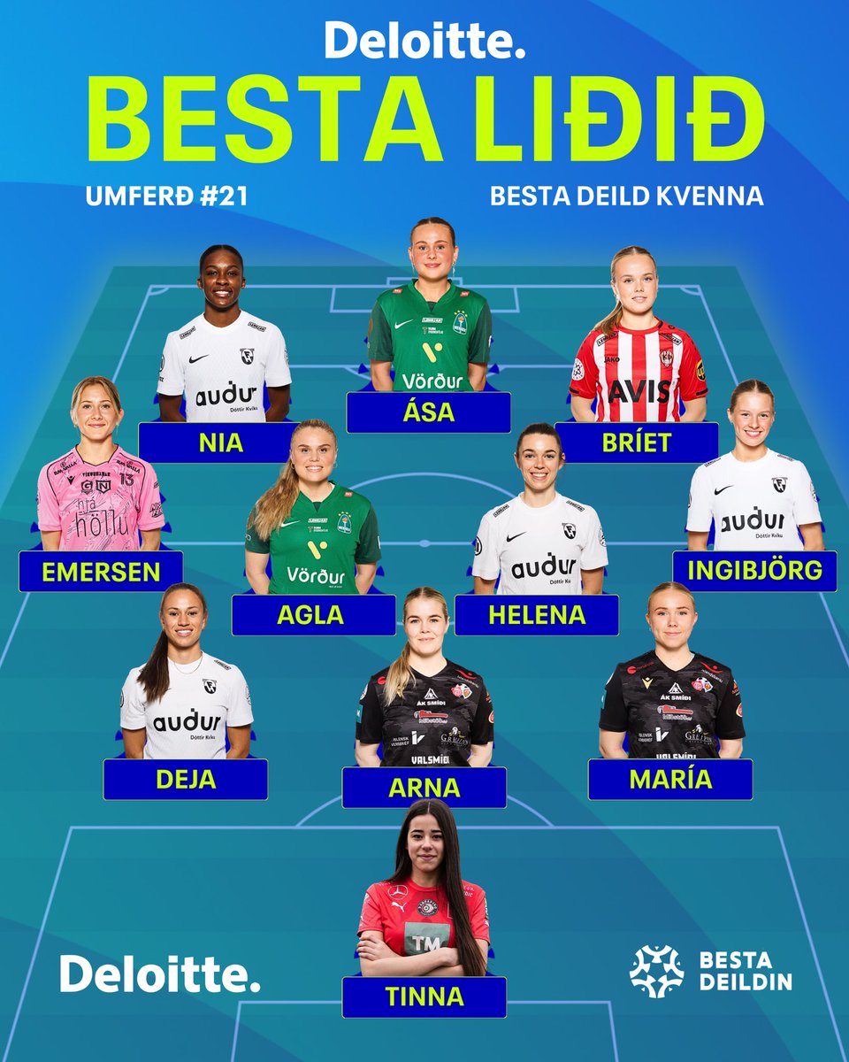 bestadeildin's tweet photo. Besta lið 21. umferðar Bestu deildar kvenna! ⚽️ #bestadeildin https://t.co/tsoaKOYvrj