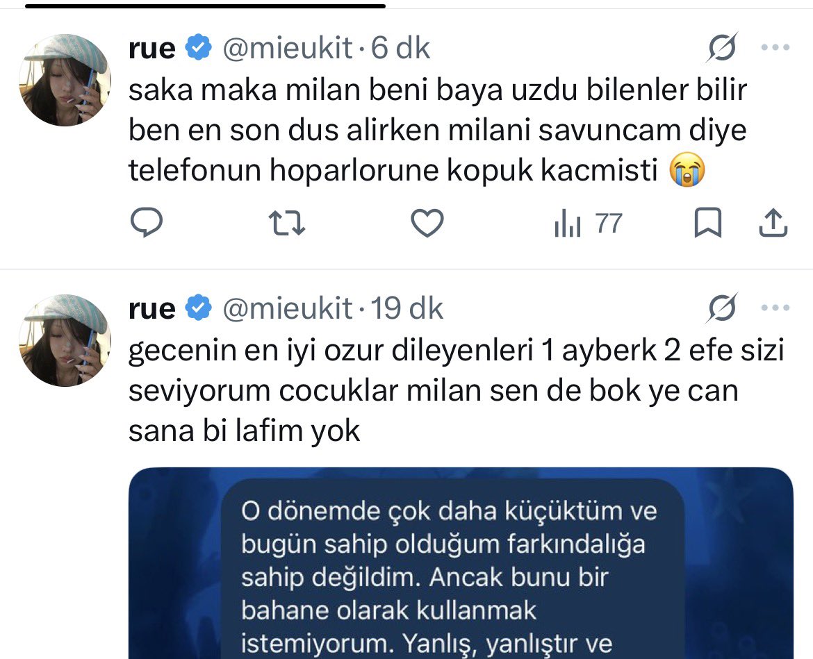 userjjverse's tweet photo. siz kendisiyle celisen salaklar mısınız yoksa makara mı yapıyosunuz?
bir de özür dileme sırası yapıp şunun özürü bana gecti onunki gecmedi bununki daha iyiydi diyorsunuz
özür dilenecek bir sey varsa dilenir zaten ama bunu konusma sırası bugun degildi
sizin o icinizdeki fan rolunde takılan igrencliginiz asla gecmez gibi