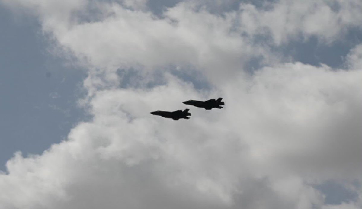 USAmbMorocco's tweet photo. An impressive display in the skies over the Marrakech Air Show! The F-35 flyover, the first in Africa, showcased the innovation, advanced technology, and operational capabilities that define American aviation. And great to see Morocco’s F-16 flyover. A powerful demonstration of U.S. aerospace excellence and the strong defense partnership between the United States and Morocco.