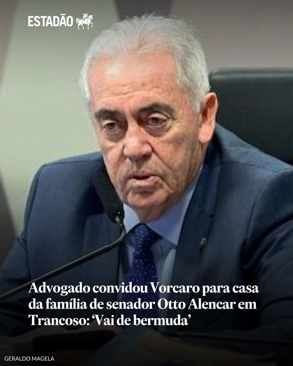 Estadao's tweet photo. Advogado convidou Vorcaro para casa da família de senador Otto Alencar em Trancoso: ‘Vai de bermuda’ | Ciro Soares enviou ao banqueiro o endereço e afirmou que Otto estaria ‘só lhe aguardando’; senador disse que nunca viu banqueiro pessoalmente e ... https://t.co/ayLcAzBRl4 https://t.co/XnDhtQ9Bg2