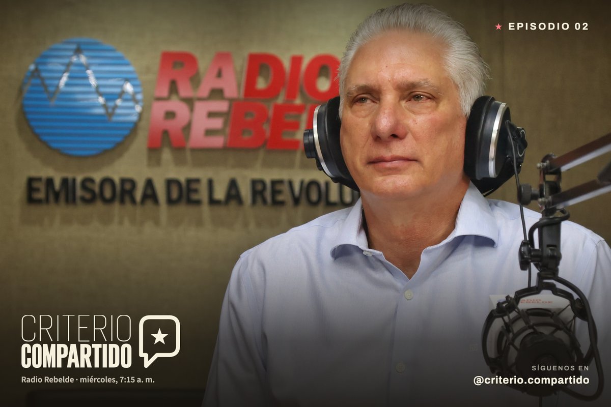 PresidenciaCuba's tweet photo. 📻| ¿No pudo escuchar el pódcast #CriterioCompartido, del Presidente @DiazCanelB, que tuvo hoy su segundo episodio? 

🧐| Le compartimos la versión taquigráfica oficial para que pueda leer todo lo que allí sudeció.

🔗| https://t.co/Zg9HVj140c https://t.co/grBypTh1jC