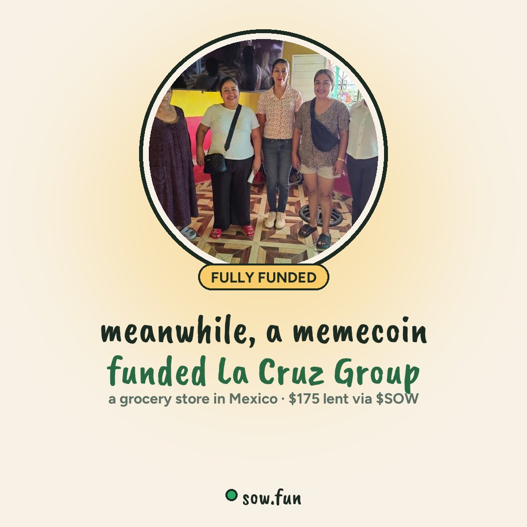 sowfunhq's tweet photo. @FabianoSolana while we wait for the flip, memecoin fees just funded a grocery store in Mexico 🌱 https://t.co/crBaw4XiYU