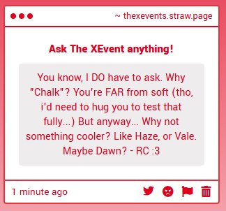 OVERWRITEvs's tweet photo. "Blame Cross for that one...and it's a placeholder. A nickname until I find a name I like. The options are appreciated but nah" https://t.co/RUdC24yPKT