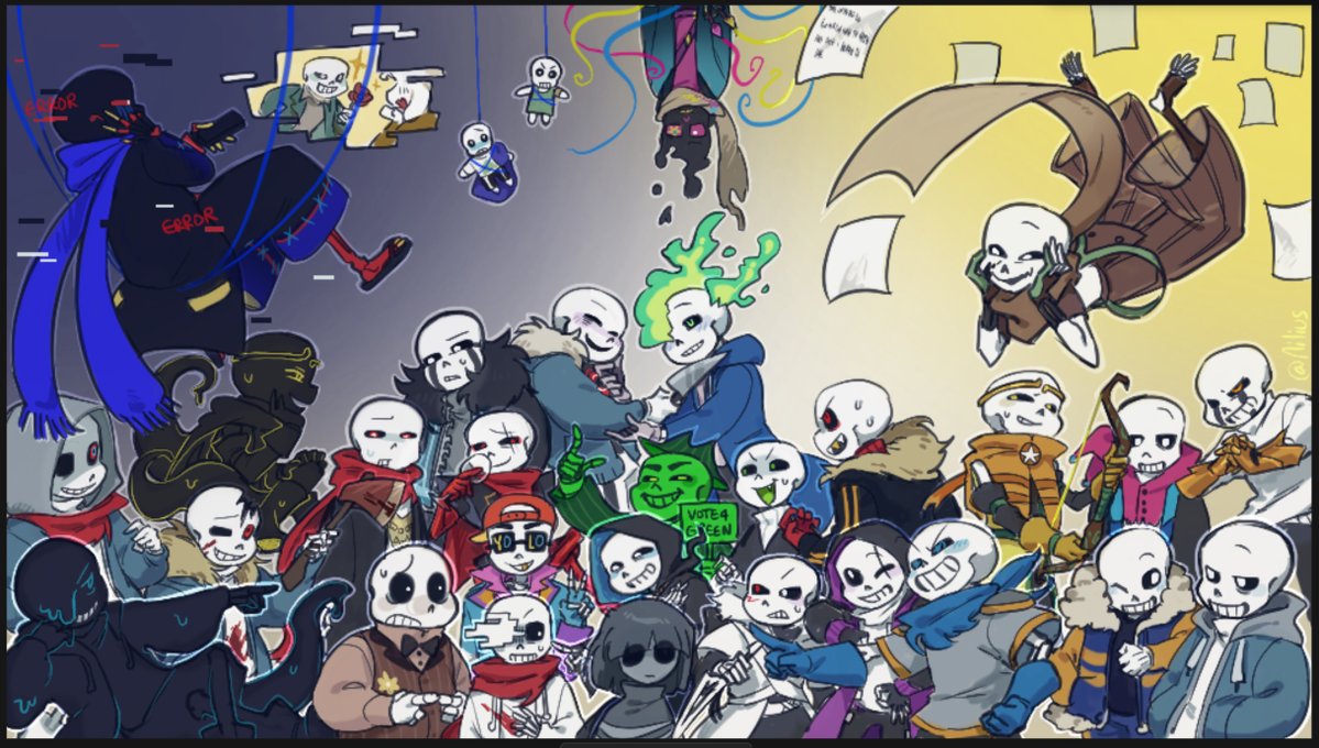 Ailius2's tweet photo. The #UTAU / #UTMV has always meant a lot to me, so I wanted to try and capture my love for this dinky fandom in one illustration. can you spot your favs?

#undertale #errorink #afterdeath #colorkiller #epiccross #sansocs #sans https://t.co/bxxJbb9WCD