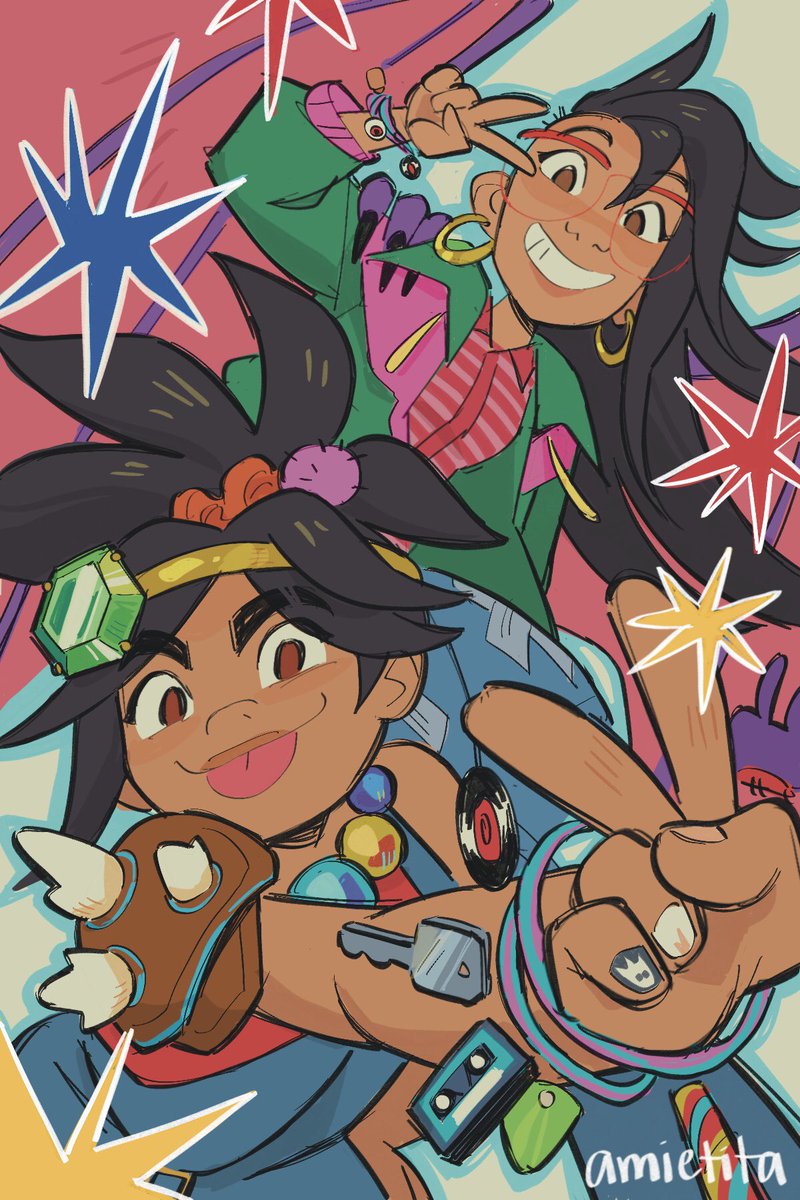 mietita's tweet photo. i made a little jo and raissa mini print a couple weeks ago to give to the folks at dreamworks during my last visit, maybe i’ll bring it to lightbox? 👀 
everyone go watch forgotten island NEYOW, it’s so good!!!! https://t.co/FCmGUM0B3y