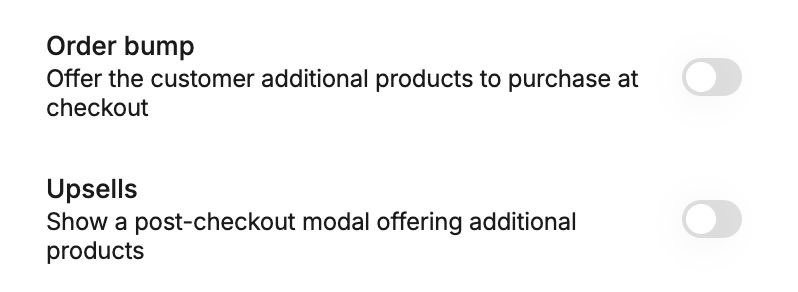 kvkhouri's tweet photo. @josssiiiah This isn’t really a native order bump or one-click upsell.

I love Whop but Commas and CF let you enable these features with a simple toggle (attached pic). With Whop, order bumps aren’t built into the embed and setting up one-click upsells is complicated since I’m not tech-savvy https://t.co/38vhMyg5mt