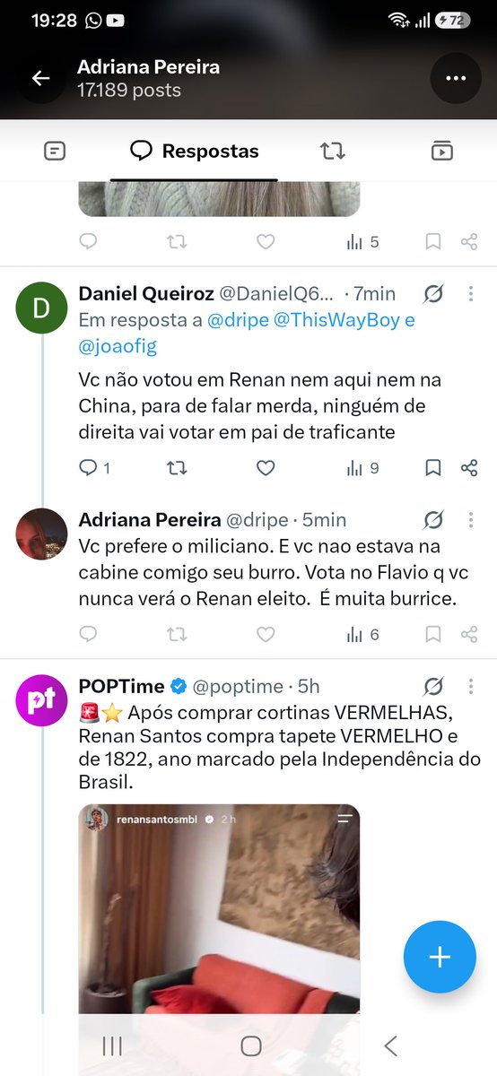 DanielQ68820442's tweet photo. O desespero dos petistas ta tão grande que estão até inventando votos pro Renan, como se o apoiasse o pai dos traficantes https://t.co/ulyY0Rv6Sz