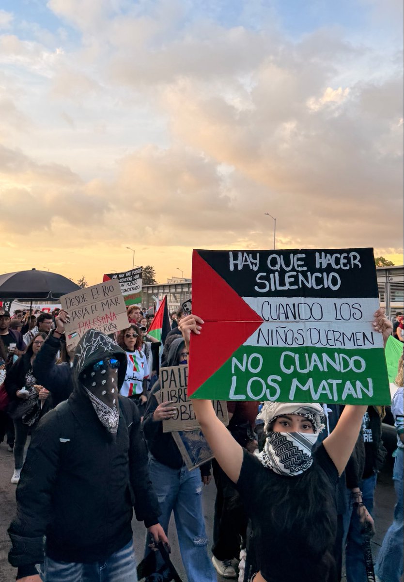 Jahfrann's tweet photo. El pueblo colombiano acompaña al pueblo palestino ante el genocidio del gobierno sionista de Israel. https://t.co/DFJLhQ4lb6