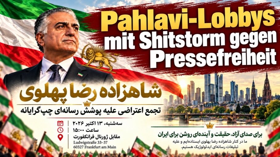 boghche's tweet photo. This is precisely where the Friedrich Naumann Foundation must draw a clear line.
Public protest is legitimate. Intimidating a newsroom, however—whether through coordinated digital campaigns or pressure outside its offices—is not a democratic response to critical journalism.

If Reza Pahlavi and his supporters claim to represent a democratic future for Iran, they should welcome scrutiny, not try to silence it. And if the Friedrich Naumann Foundation stands for freedom and democracy, it must not remain silent when critical reporting is targeted in connection with its own event.

Freedom of the press is not negotiable. Neither is the Iranian people’s right to choose their own political future.

#PahlaviAusladen #NoPlatformForPahlavi #Pressefreiheit 
#WorldDayAgainstTheDeathPenalty 
@StSaebisch @starkwatzinger @RolandWerner @MarenJasper @rbb24 @fr @ARDKontraste @BILD @derspiegel @tazgezwitscher @welt @Tagesspiegel @faznet @fnp_zeitung @dw @c_lindner @KubickiWo @FNFreiheit @journalffm