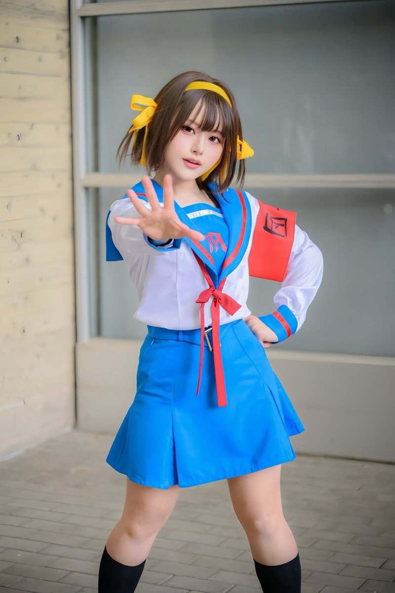 9ankake's tweet photo. ⚠︎Cosplay☝🏻  ͗ ͗

☝🏻 おはようございます✨

今日はハルヒの誕生日🎂
ニコニコ超会議のお写真です🎀
  こだわりポイント前髪🖐🏻 ̖́-

#140cmコスプレイヤー #ニコ超 
#涼宮ハルヒ #涼宮ハルヒ生誕祭2026 https://t.co/3wEIjf783a