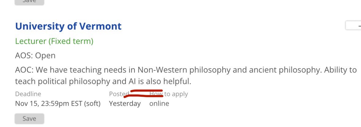 BrandonWarmke's tweet photo. Get ready for the great philosophy of AI hiring spree of 2027. All posted in just the last 48 hours. Do we even have enough philosophers of AI to meet demand? https://t.co/65ifLcPHpU