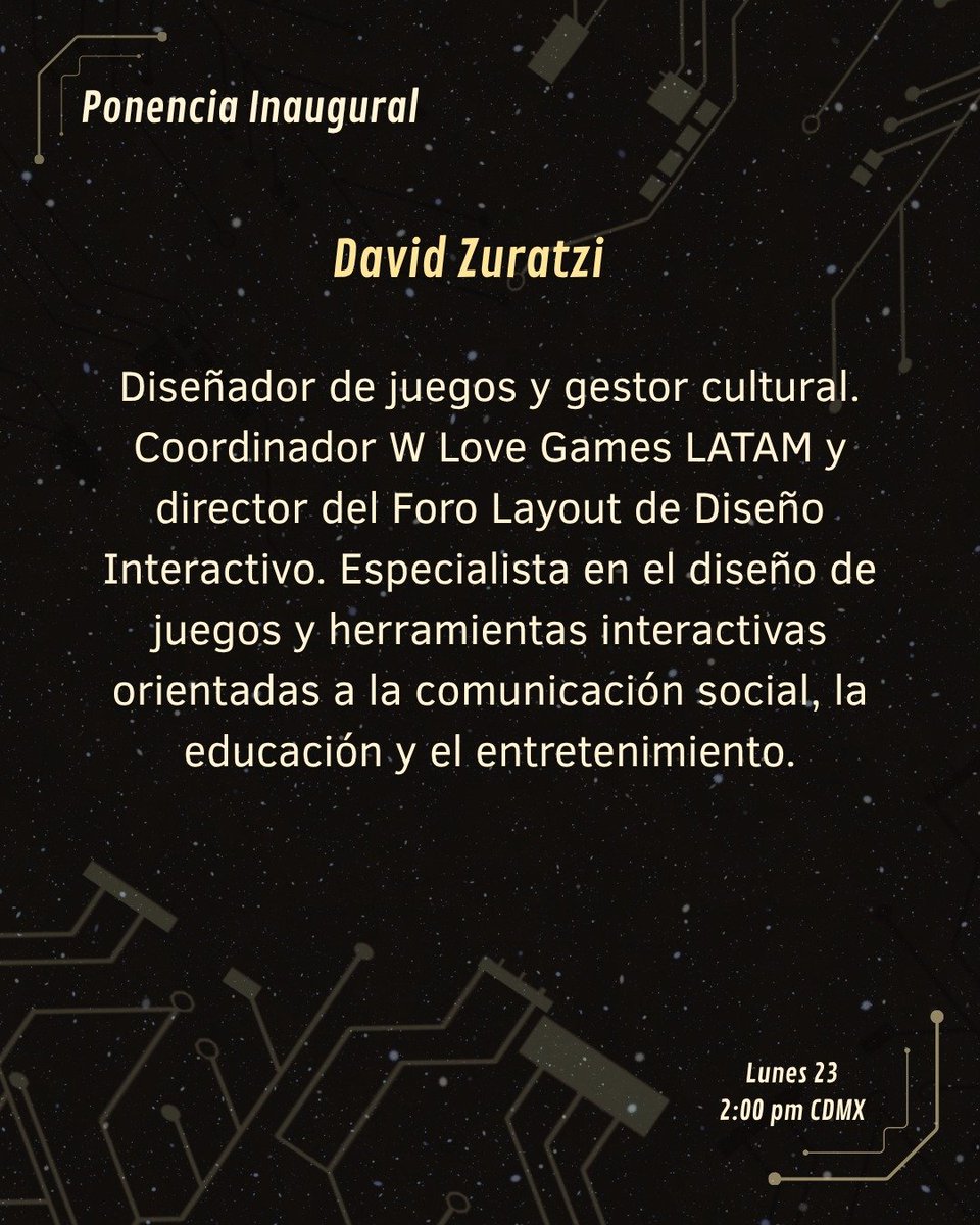 ForoLayout's tweet photo. Para la ponencia inaugural el diseñador de juegos David Zuratzi nos hablará sobre la importancia del factor humano para el desarrollo de videojuegos.
#gaming #videojuegos #gamedesign https://t.co/S2Y0dFlOlE