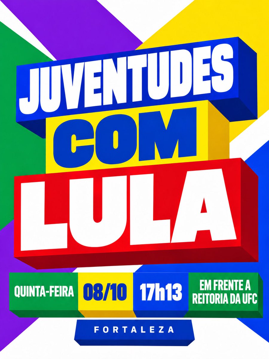 CamiloELula's tweet photo. JUVENTUDES COM LULA 
QUINTA 8/10 17H13

AV. DA UNIVERSIDADE
AO LADO DA CONCHA ACÚSTICA https://t.co/zNNRMNKO1c