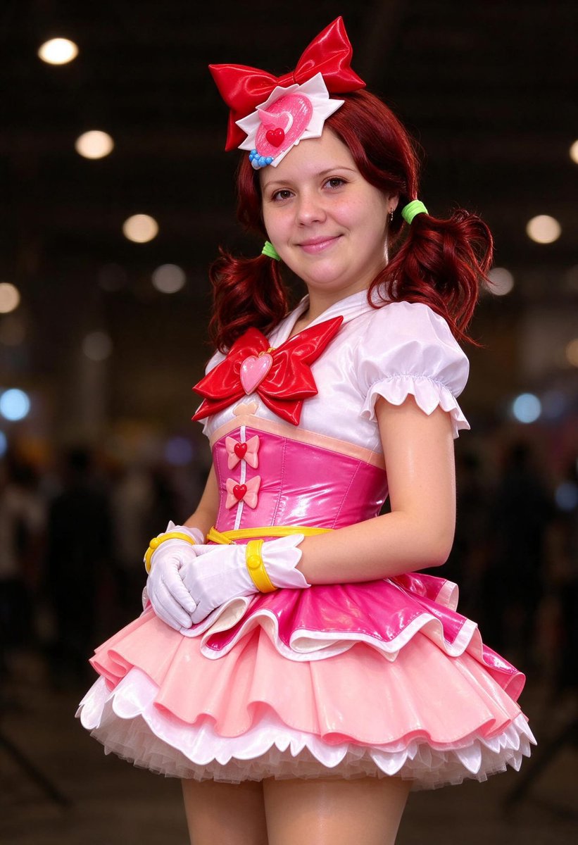 Lizzy1262629's tweet photo. Me on stage. Pink PVC dress, big red bow, heart details, white gloves, red pigtails, looking off.
#PinkPVC #RedBow #HeartDetail #WhiteGloves #RedPigtails #StageLook #FetishFashion #NSFW #LookingOff https://t.co/Y23rGo9YC5