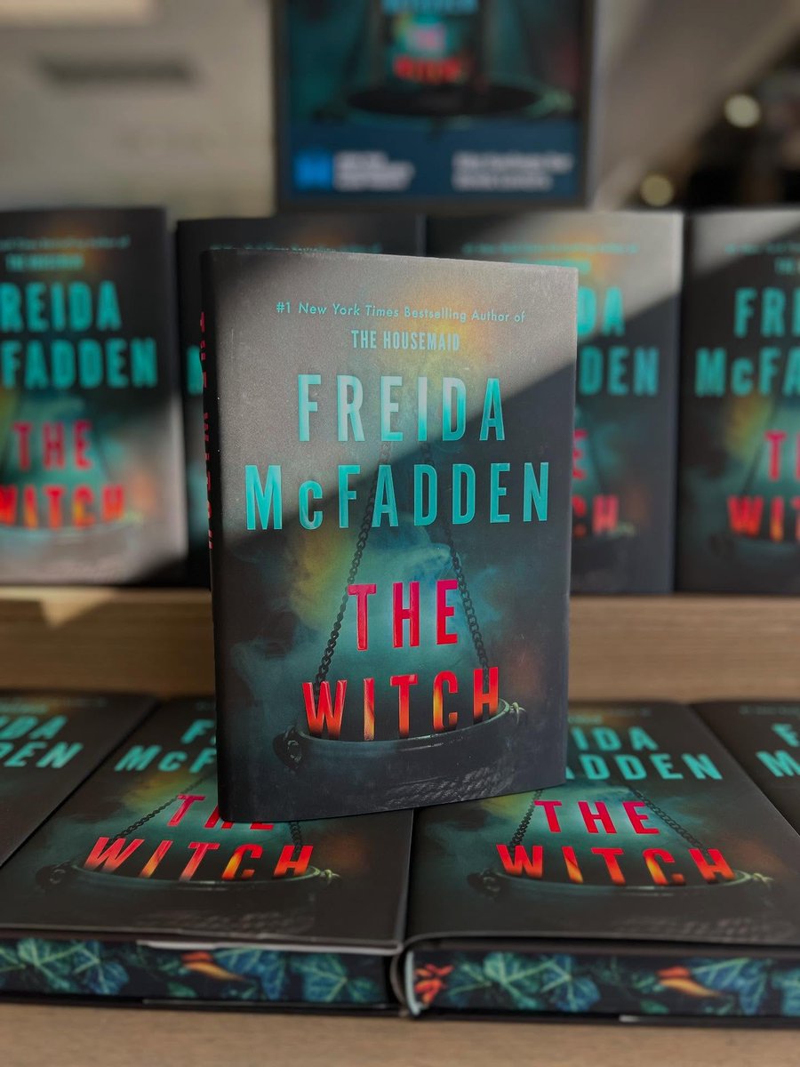 booksamillion's tweet photo. Nothing pairs with an October night quite like a chilling thriller!🐈‍⬛🖤

THE WITCH by Freida McFadden is OUT NOW!

Pick up your copy in-store or online for a read best enjoyed with the lights on. https://t.co/NxCMz0a4K1