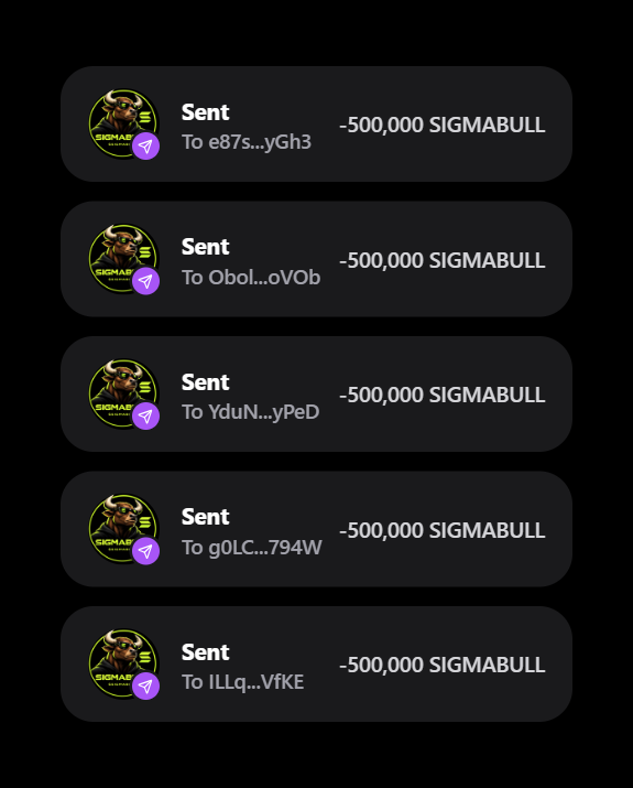 SigmaBullSol's tweet photo. CLAIM 500,000 $SIGMABULL

STEP 1: 💜 &amp; 🔄 RT pinned post 📌

STEP 2: Drop your $SOL wallet

🔗 https://t.co/vCnvESCQbK

First 1500 wallets get guaranteed airdrop https://t.co/CLNNyfdmOr