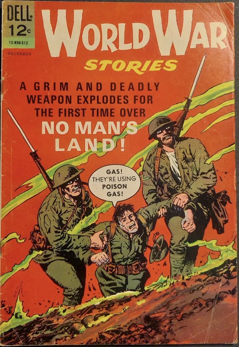 BrianWPrescott's tweet photo. #WorldWarStories 💨 #DellComics “Gas! They���re using Poison Gas!” 🪖 https://t.co/b8am4PIHYb