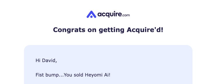 ekundayodev's tweet photo. I sold Heyomi AI on @acquiredotcom 

Built it solo, grew it to 40k+ users, and it’s now under new ownership.

Grateful to everyone who used it. On to the next thing 🚀 https://t.co/4jqEA9gKcW