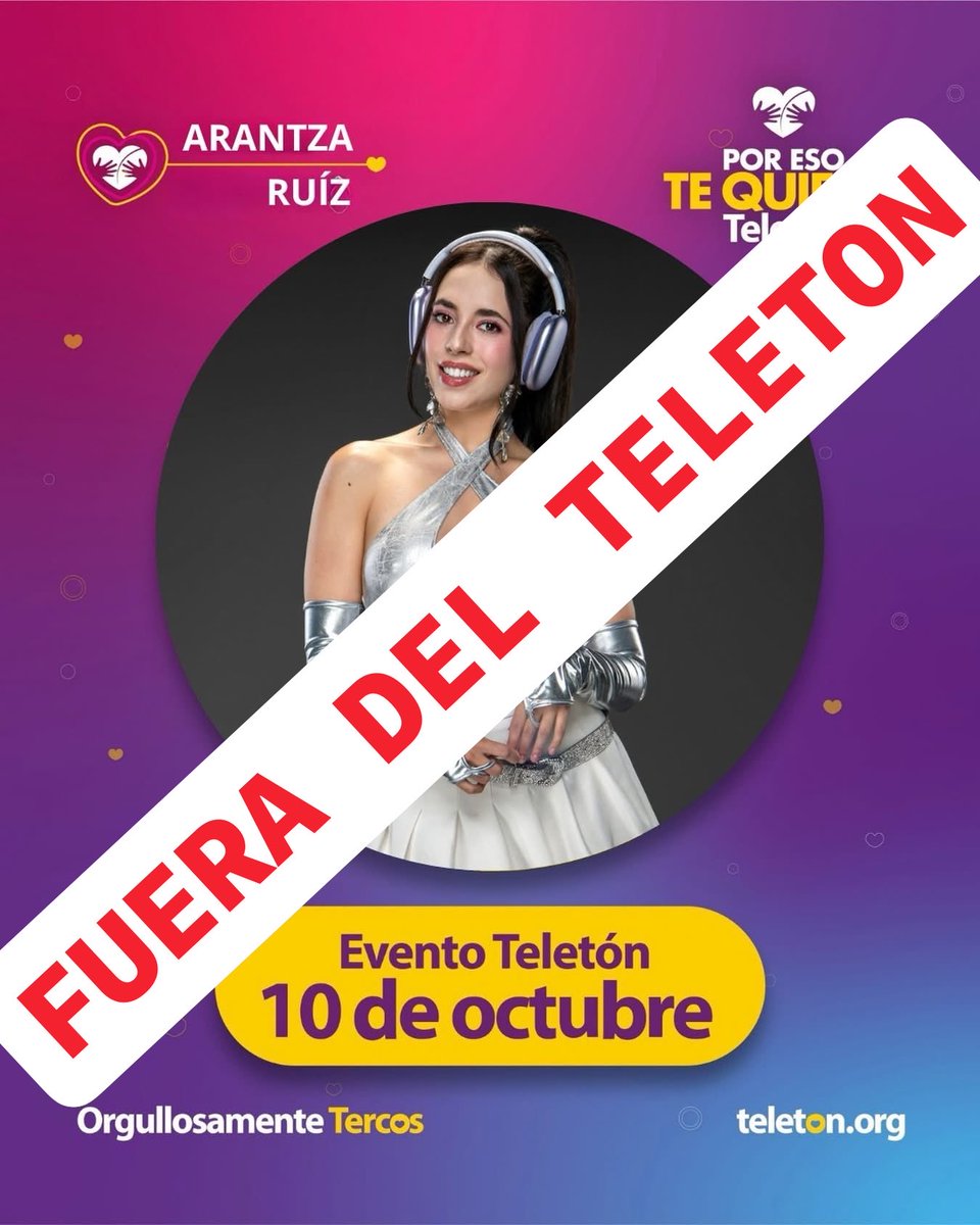 parodianews's tweet photo. Fuera @arantzaruiz_ del @TeletonMexico!! 

#LaCasaDeLosFamososMéxico 
#LaCasaDeLosFamososMéxico4
#LaCasaDeLosFamososMx https://t.co/j5ftwDNSle