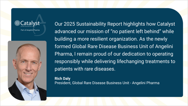 CatalystForRare's tweet photo. We are pleased to share Catalyst’s 2025 Sustainability Report. We look forward to continuing our #sustainability work as part of @AngeliniPharma, with a shared commitment to creating lasting value for all our stakeholders.
 
View our full #SustainabilityReport: https://t.co/cbDL2nbZ6r