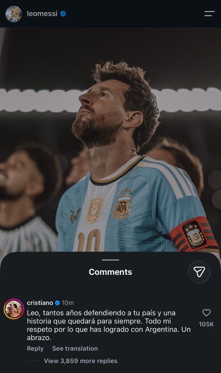 1SMi_'s tweet photo. 🚨🚨🚨🚨🚨🚨💣 عاجل — كريستيانو رونالدو:

ليو، سنوات عديدة وأنت تدافع عن بلدك، وتاريخ سيبقى إلى الأبد. 

كل احترامي لما حققته مع الأرجنتين. عناق لك!!!

👏🏼👏🏼👏🏼👏🏼👏🏼👏🏼👏🏼👏🏼😢😢♥️♥️♥️♥️♥️ https://t.co/JLGJ8WoAzk