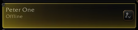 Raenore's tweet photo. Forever Beta re-enabled "Title Friends".
Still functions the same as 12.1 PTR.

Added "Peter One", shows lvl 10 rogue. (img 1 &amp; 2)
They switch to alt, shows lvl 1 alt. (img 4)

Does not show other faction as online though (img 3).

#worldofwarcraft #warcraft #midnight #wowforever https://t.co/Tfp9KPACp3