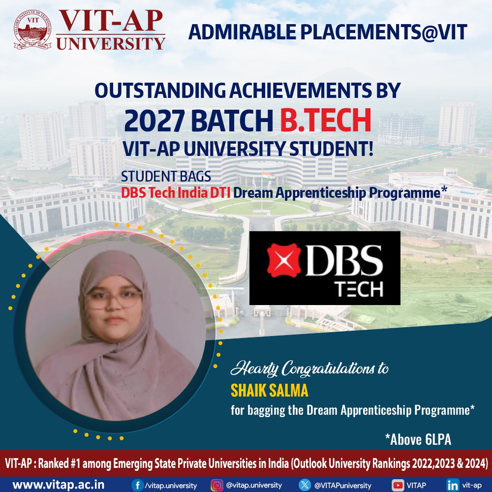 VITAPuniversity's tweet photo. Years of Dedication, Moments of Triumph: Our Trailblazers Step Into the Corporate Arena!

#VITAP #VITAPUniversity #PlacementSuccess #StudentTriumph #CampusToCorporate #EngineeringJourney #ProudFaculty #HardWorkPaysOff #DreamOffers #CampusLife #FutureLeaders #ResilientGraduates https://t.co/NacVJzutLG