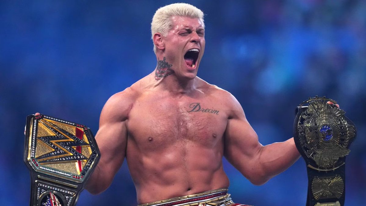 WrestleFeatures's tweet photo. Cody Rhodes has announced that he has re-signed with WWE and will end his career with WWE.

(@Flagrant2Army) https://t.co/HlWtRxX4Ja