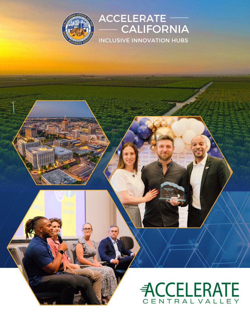 CaliforniaOSBA's tweet photo. 🚀 Accelerate CA Hub Spotlight: Accelerate Central California. Based in Fresno, @WETcenter supports Central Valley entrepreneurs across AgTech, food, energy, water tech &amp; advanced manufacturing with expert guidance, research &amp; resources.

🔗 https://t.co/imRvrlJb3c https://t.co/Ff3xbelg3R