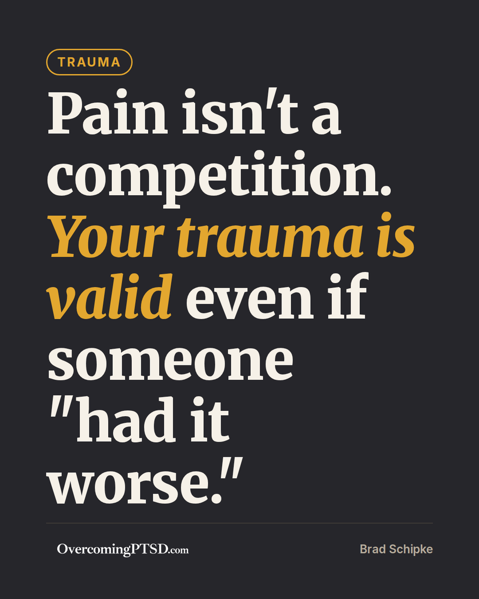 HealForGood's tweet photo. Comparing your pain to someone else's doesn't make your trauma smaller.... it just makes it harder to heal.
Your pain deserves attention because it happened to you.
When did you first start shrinking your trauma by comparing it? https://t.co/zOXjdLd4yn